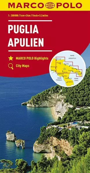 Italia harta regiunii: Puglia/Apulia - Marco Polo