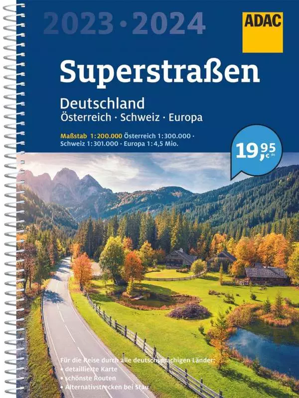 Germania, Elvetia, Austria, Europa SuperStrassen atlas - ADAC
