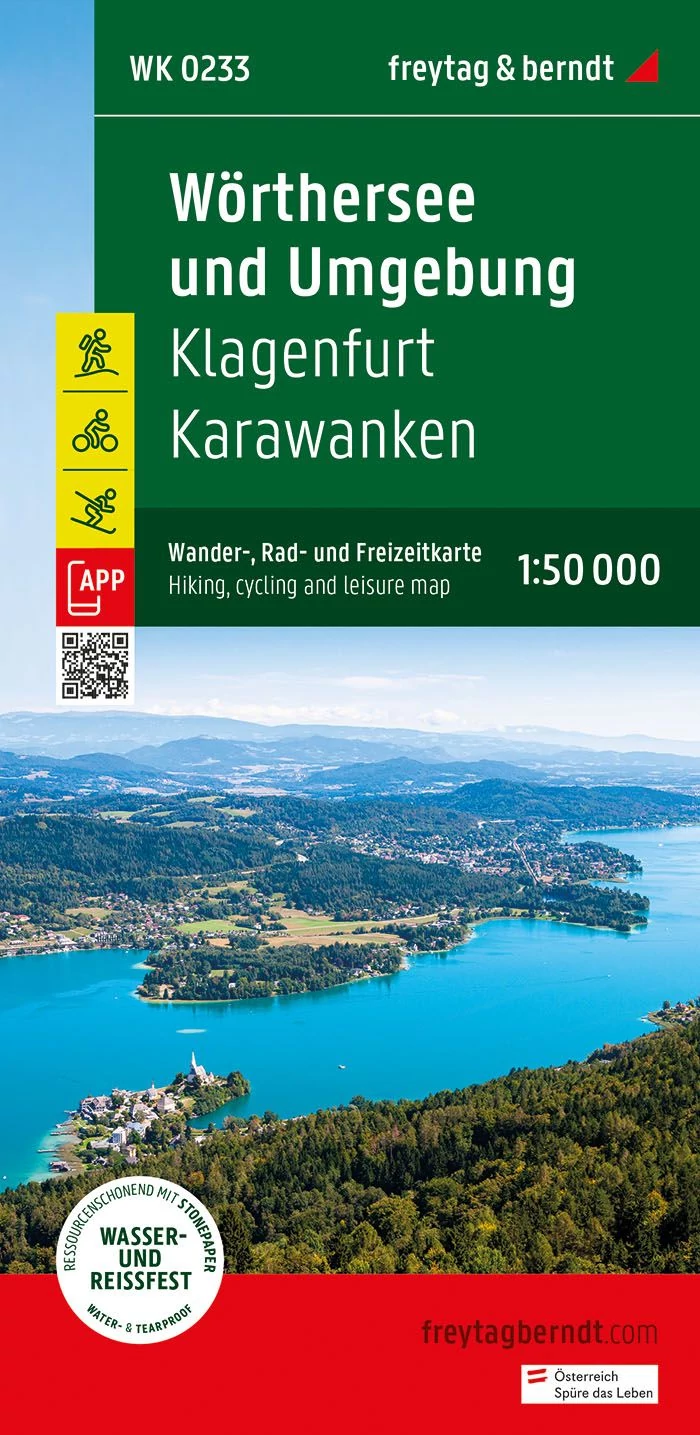 WK0233 Kartner Seen/Karawanken/Villach/Klagenfurt am Wörthersee harta turistică - Freytag