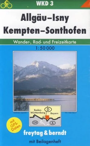 WKD3 Allgau: Isny - Kempten - Sonthofen harta turistică - Freytag