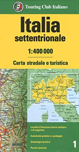 Italia de Nord harta rutieră  1:400 000 - TCI