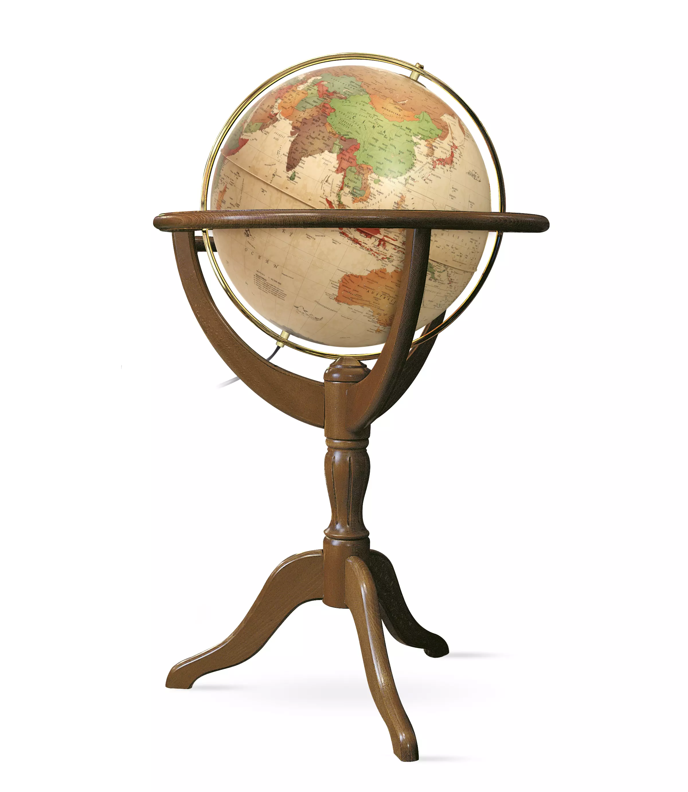 Glob pământesc JANNINE Antique, 50 cm - iluminat (limba engleză)