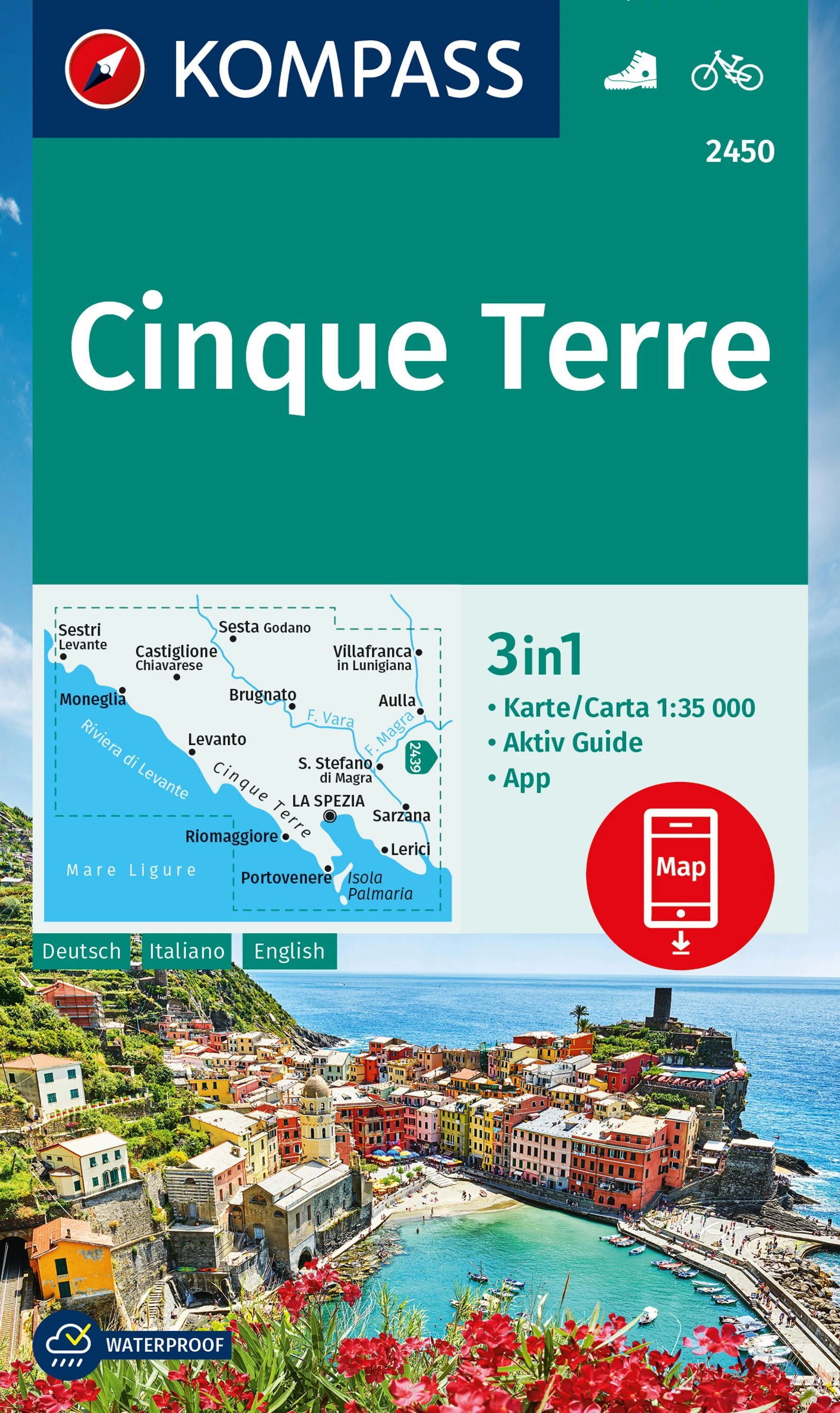 K 2450 Cinque Terre harta turistică 3in1