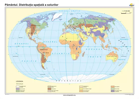 Harta de perete-Repartitia solurilor pe Terra