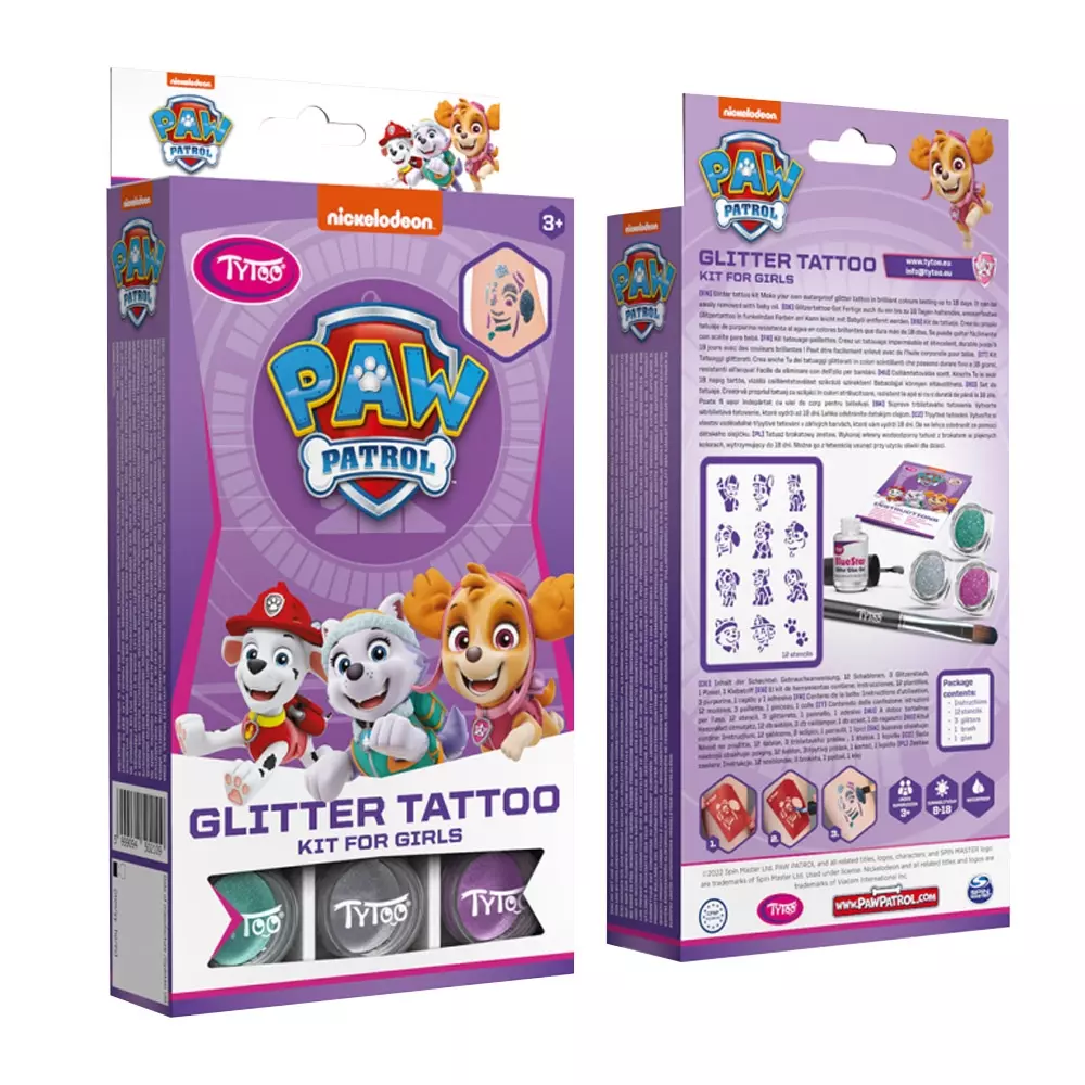 TyToo Set tatuaje cu sclipici Patrula Căţeluşilor pt. fetițe