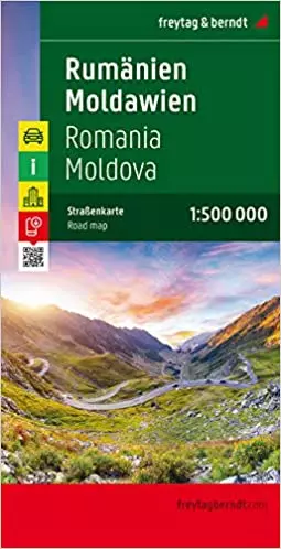România/Moldova harta cu copertă cartonată (Freytag)