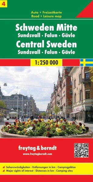 Suedia harta regiunii (4) Sundsvall - Falun - Gävle harta (Freytag)