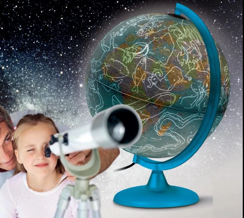 Glob pamantesc NIGHT&DAY, 25 cm - iluminat, cu constelatii - engleza
